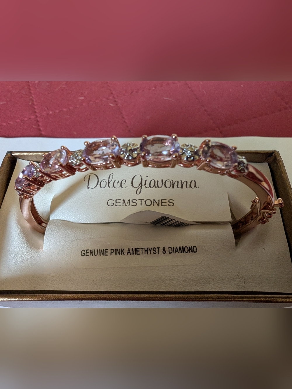 Pink Amethyst & Diamond Bracelet NWT